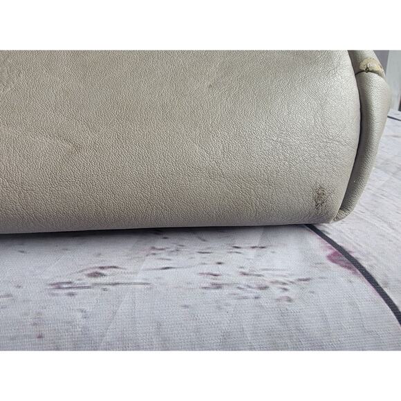 Moda Luxe Light Grayish Color Genuine Leather Hobo Bag Purse Handbag Tote READ - Picture 9 of 16